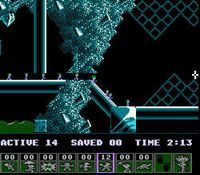 une photo d'Ã©cran de Lemmings sur Nintendo Nes